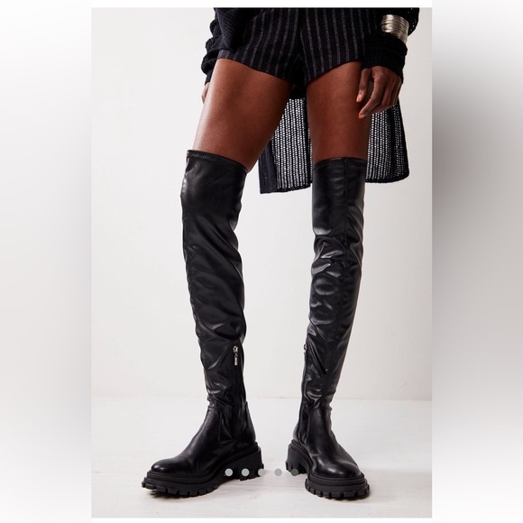Free People Raven Over-the-Knee Stretch Women's Boots - Picture 1 of 5